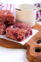 Coconut and sour cherry cake