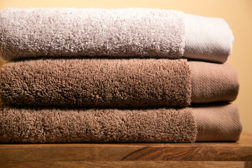 Stacked of spa towels