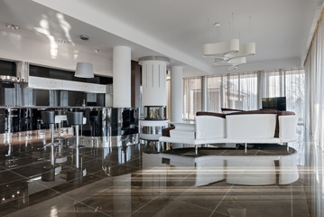 Modern luxury interior in daylight