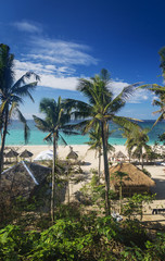Fototapeta na wymiar puka tropical paradise beach in boracay philippines