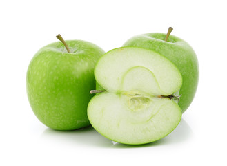 green apple on white background