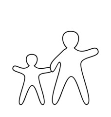 Silhouette of parent and children