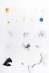 Mixed dirty paper with burnt and coal marks.