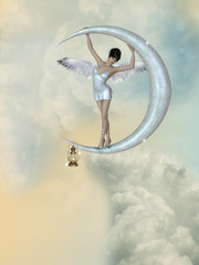 Angel in the moon