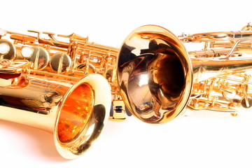 Obraz na płótnie Canvas Trompete und Saxofon