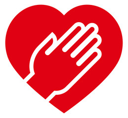 Hand on heart icon