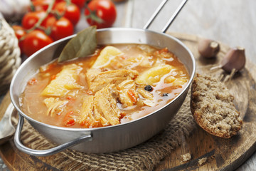 Soup with cabbage and meat