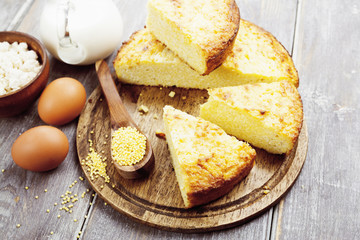 Casserole with millet and curd