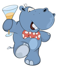 Little hippopotamus. Cartoon