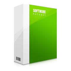 Zielona ilustracja pudełka z oprogramowaniem