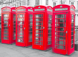 Red telephone booth in London