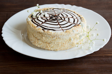 cake lying on a plate