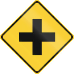 Obraz premium US road warning sign - Intersection ahead