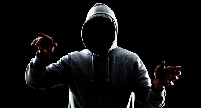 Futuristic hacker attack virtual cybercrime