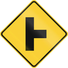 Fototapeta premium US road warning sign - Intersection ahead
