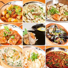 Various stew and ragout collage