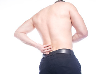 Fototapeta premium Muscular man isolated on white background