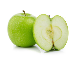 green apple on white background