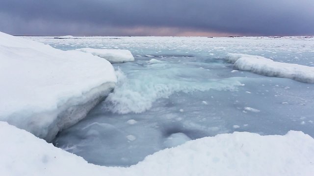 Arctic freezing sea - Spitsbergen, Svalbard