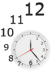 abstract clock with arrows and numbers.