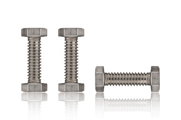 stainless nuts isolated on white background