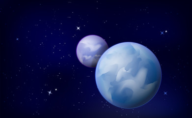 Space background with planets. Stars, galaxy and nebula