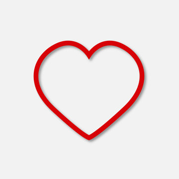 Icon heart flat on a gray background vector illustration