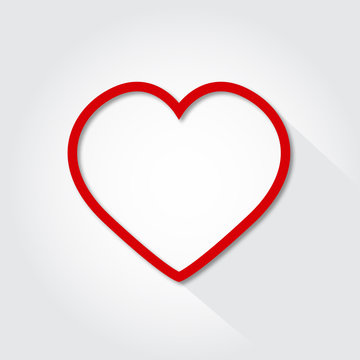 Icon heart flat on a gray background vector illustration