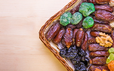 Dried fruits in a basket