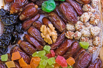 Dried fruits in a basket