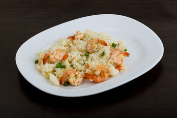 Fried rice with prawns