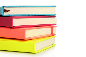 Colorful notebooks, isolated on white