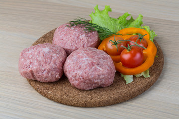 Raw burger cutlet