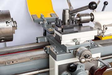 Lathe in a machine shop