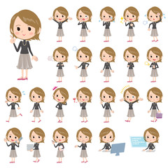 ショートヘア黒ハイネック女性／同じシリーズはtoyotoyoポートフォリオ内から「親しみ　デフォルメ」と検索してください