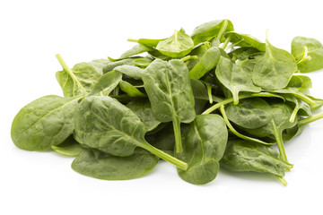 Spinach isolated on the white background.