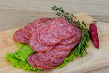 Sliced salami