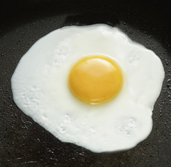 A fried egg in a pan