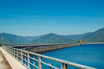 Landscape of Khun Dan Prakarnchon Dam, Nakhon Nayok,Thailand.
