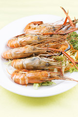 Group of grilled shrimps