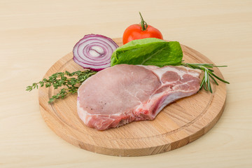 Raw pork steak