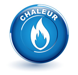 chaleur sur bouton bleu