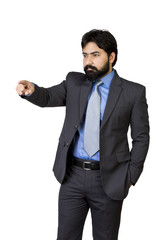 portrait of young handsome businessman isolated on white