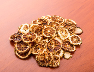 Heap of dried lime slices