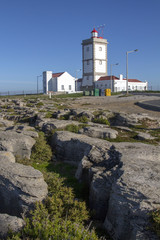 Fototapeta na wymiar View of the cape Carvoeiro lighthouse of Peniche, Portugal.