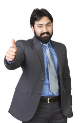 portrait of young handsome businessman isolated on white