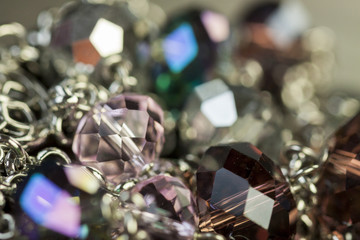 Attractive shiny purple beads on jewellery