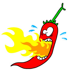 Chili with mouth on fire
