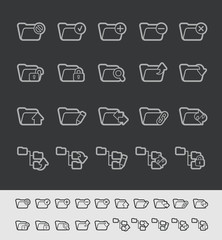Folder Icons - 1 of 2 // Black Line Series -- EPS 10+