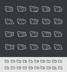 Folder Icons - 2 of 2 // Black Line Series -- EPS 10+